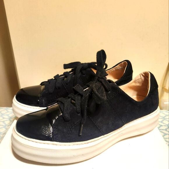 Bus Stop x All Black, Collab "Oversize" Black Leather Sneakers Sz.10/40 Ret.$250 - Picture 1 of 6